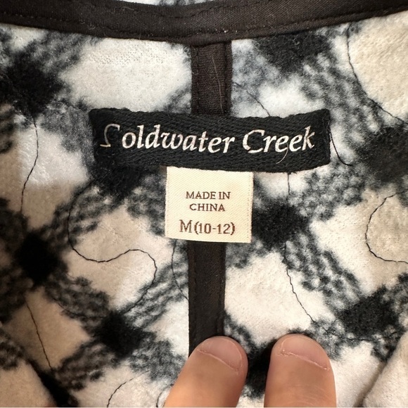 Coldwater Creek women’s quilted vest size medium 10-12 black grey lightweight - Picture 8 of 9